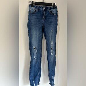 Classic Blue Distressed Skinny Jeans